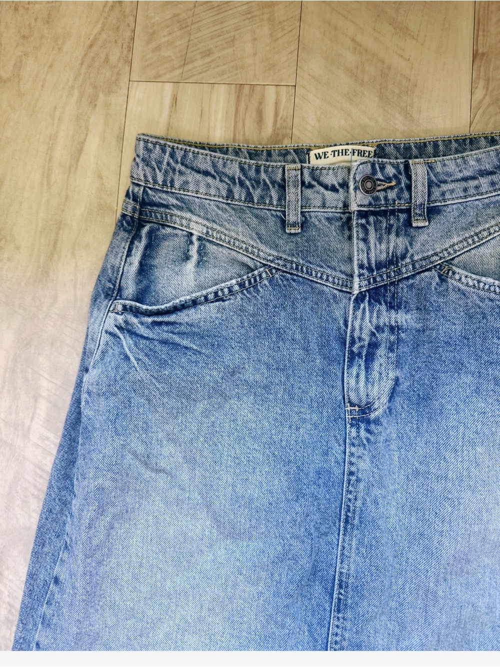 FREE PEOPLE We The Free Come As You Are Denim Maxi Skirt - Picture 6 of 7